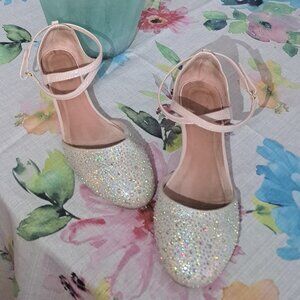 Girls dress shoes, rhinestones , worn once, size 3 M (NOT 3.5) Mix No. 6